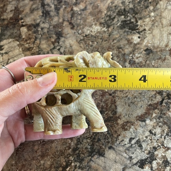 Carved Soapstone Elephant Figurine Gorara Stone Baby Elephant Inside Cute Statue - Picture 8 of 8